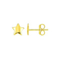 Pendientes de poste de oro amarillo de 14k con estrellas (6.5mm)