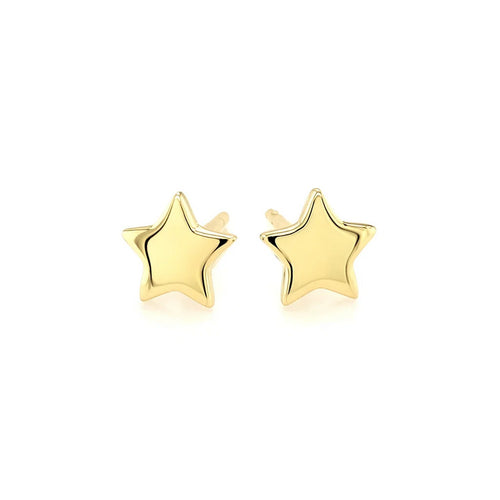 Pendientes de poste de oro amarillo de 14k con estrellas (6.5mm)
