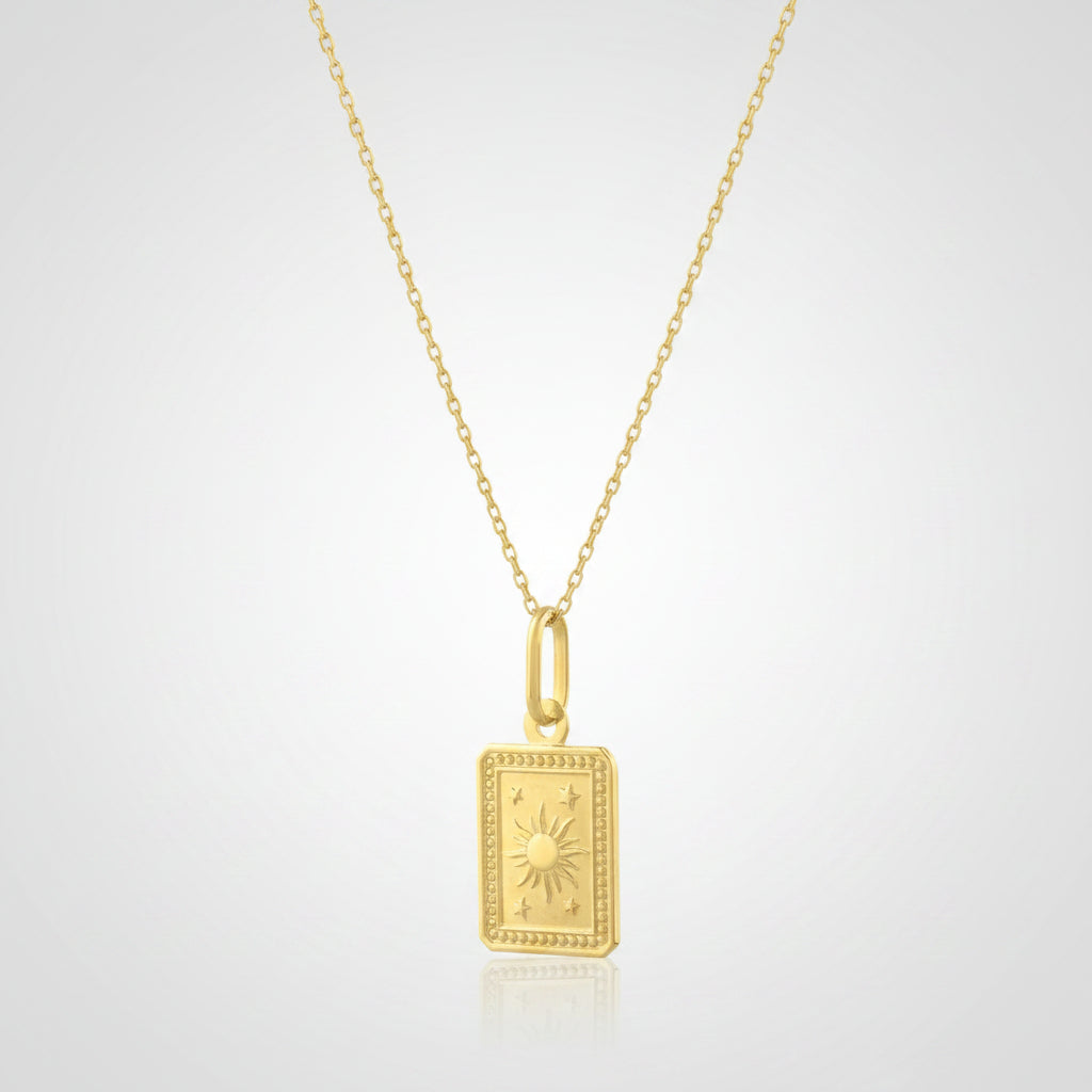 Collar Sol y Estrellas en Oro Amarillo de 14K