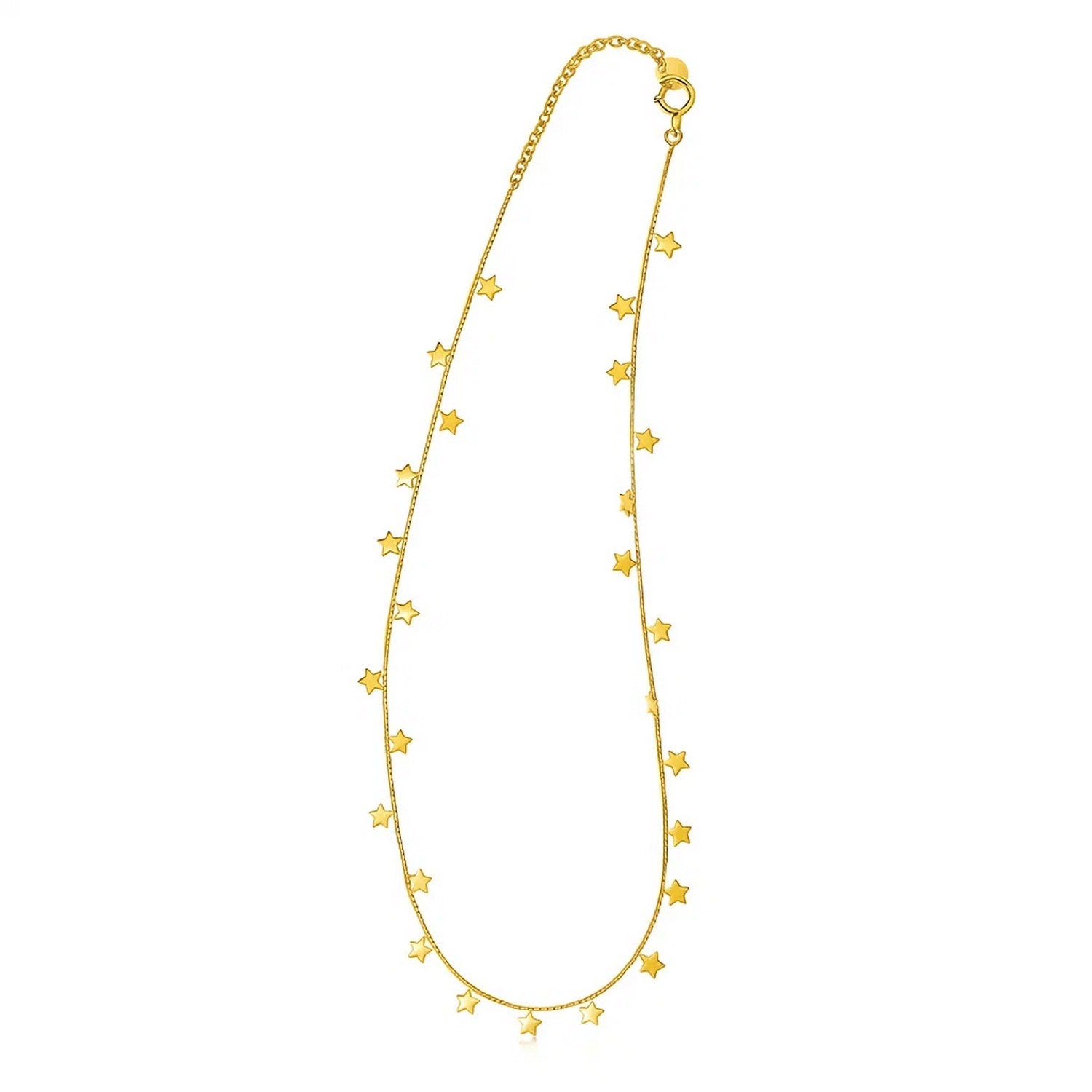 Cadena de oro amarillo de 14K con estrellas colgantes