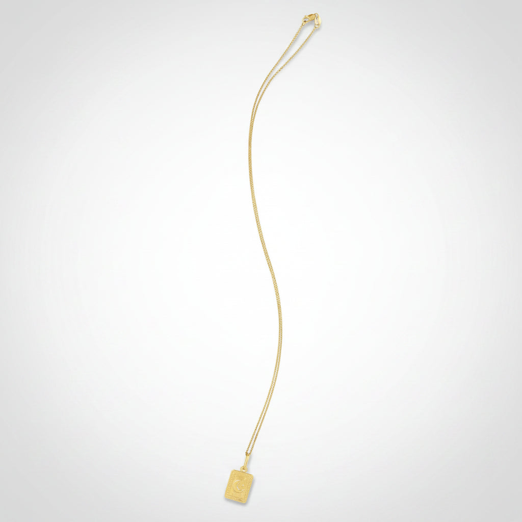 Collar de luna y estrellas en oro amarillo de 14 quilates