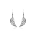 Sterling Silver Textured Angel Wing Earrings