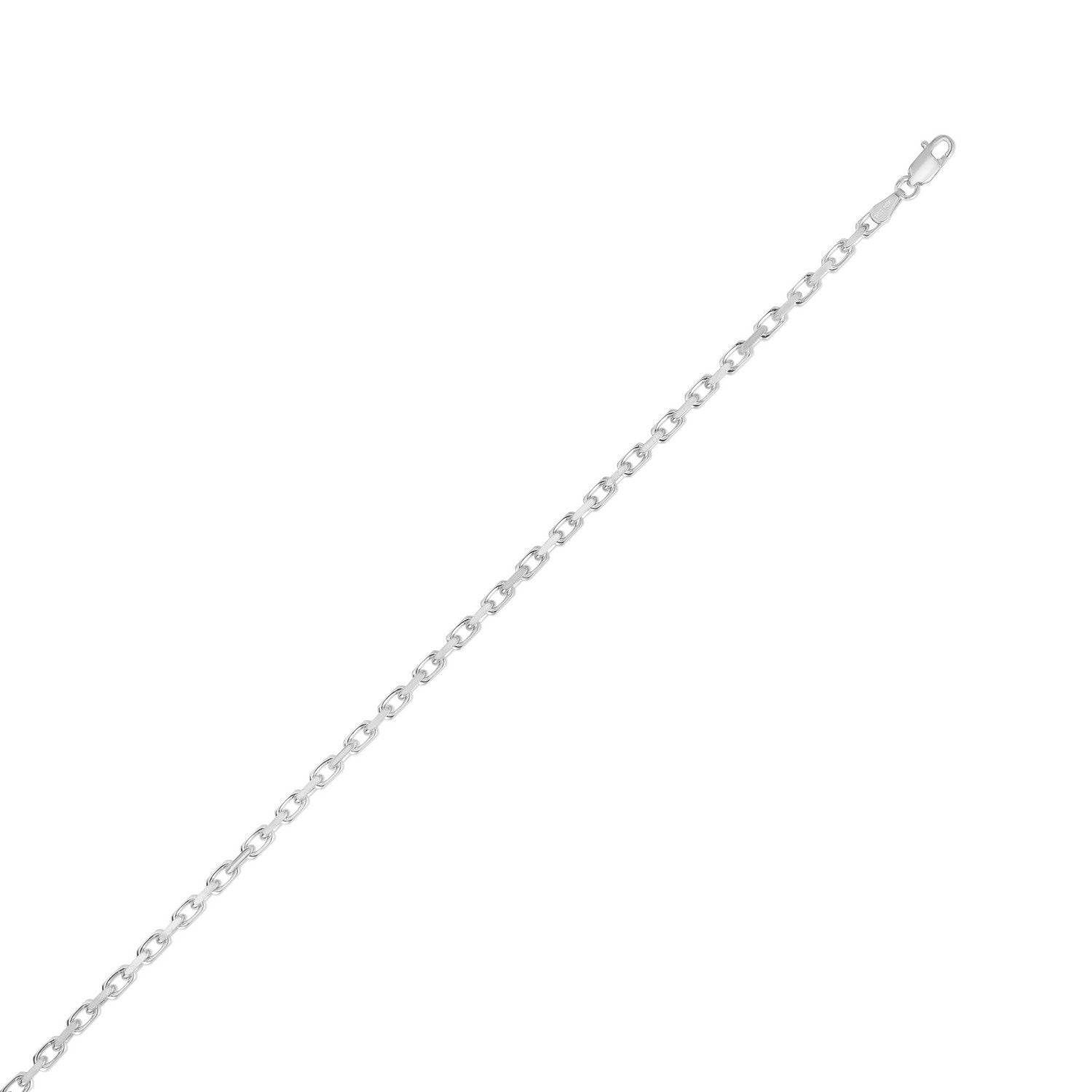 Sterling Silver Rhodium Plated French Cable Chain (3.40 mm)