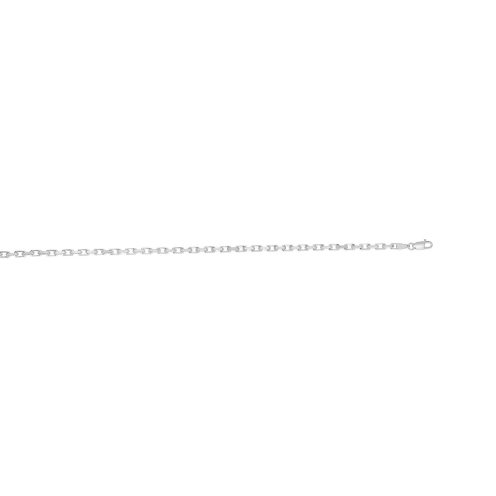 Sterling Silver Rhodium Plated French Cable Chain (3.40 mm)