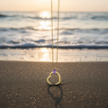 Amethyst Baguette Heart Necklace
